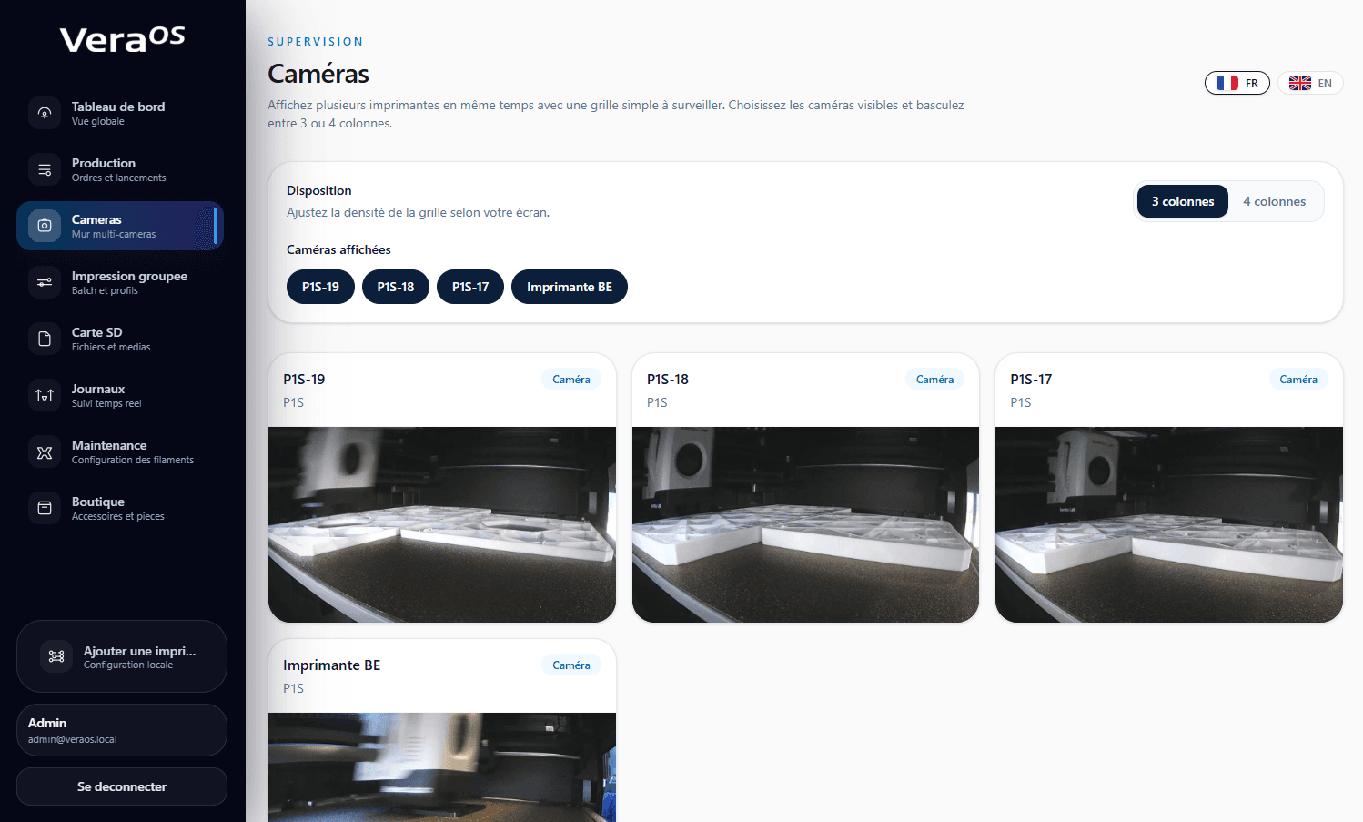 Accédez aux caméras de vos imprimantes